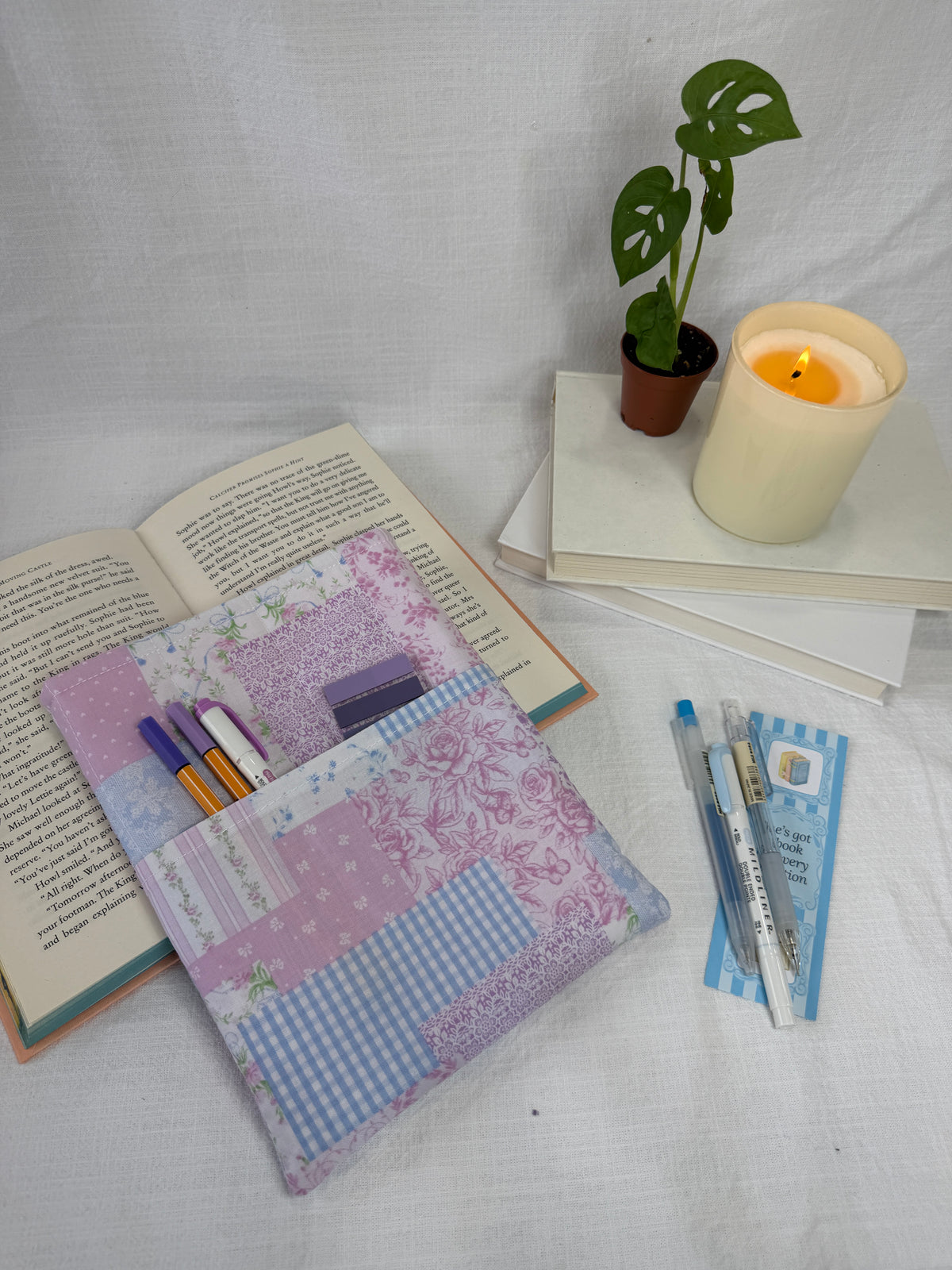 Purple Patchwork Book Sleeve