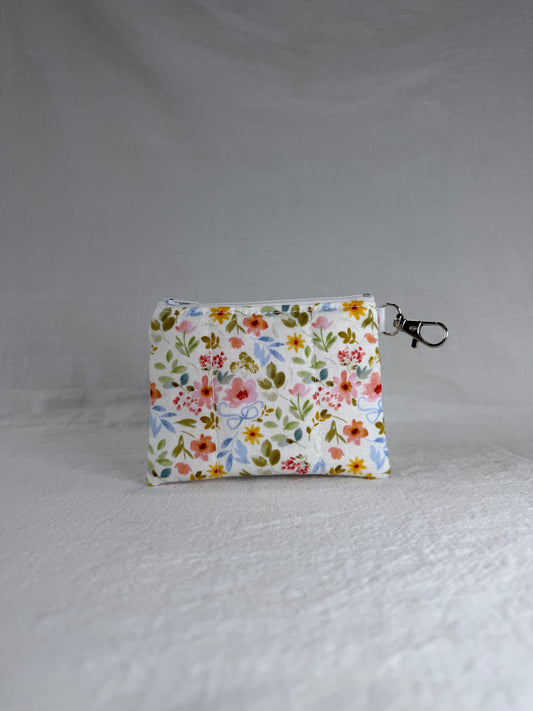 Blue Bows Floral Keychain Wallet
