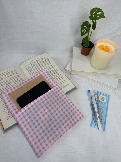 Pink Gingham Book Sleeve