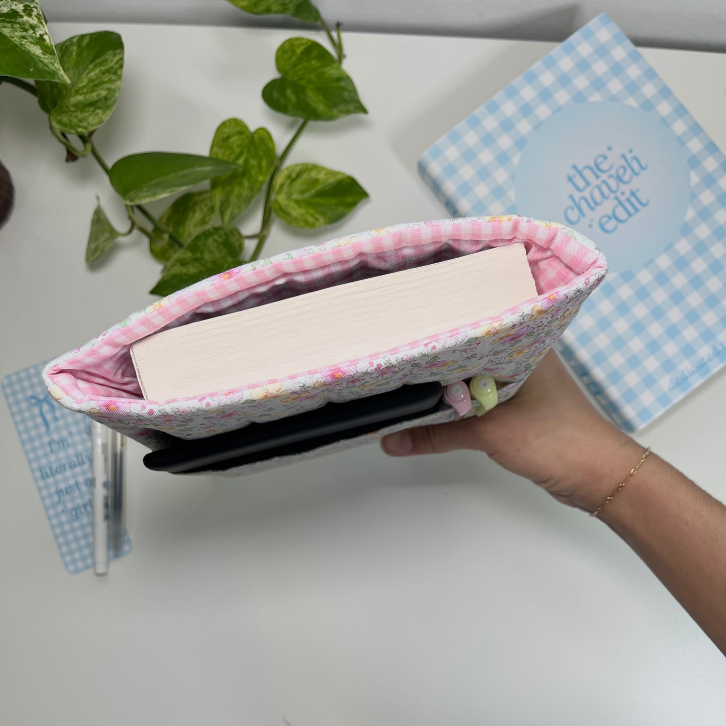 Pastel Floral Quilted Book Sleeve