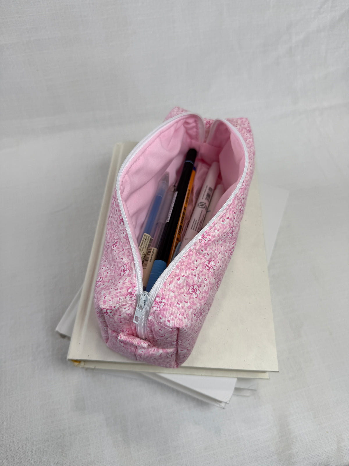 Pink Hibiscus Pencil Pouch