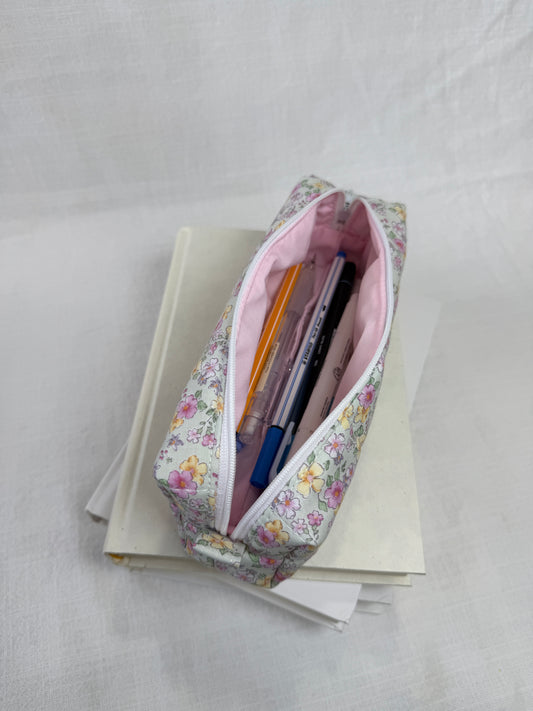 Dusty Pink Flowers Pencil Pouch