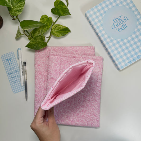Pink Hawaiian Quilted Book Sleeve