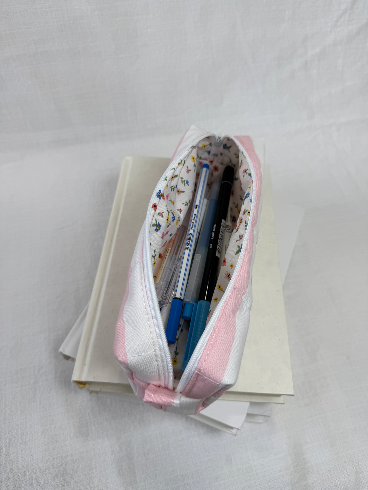 Pink Stripes Pencil Pouch