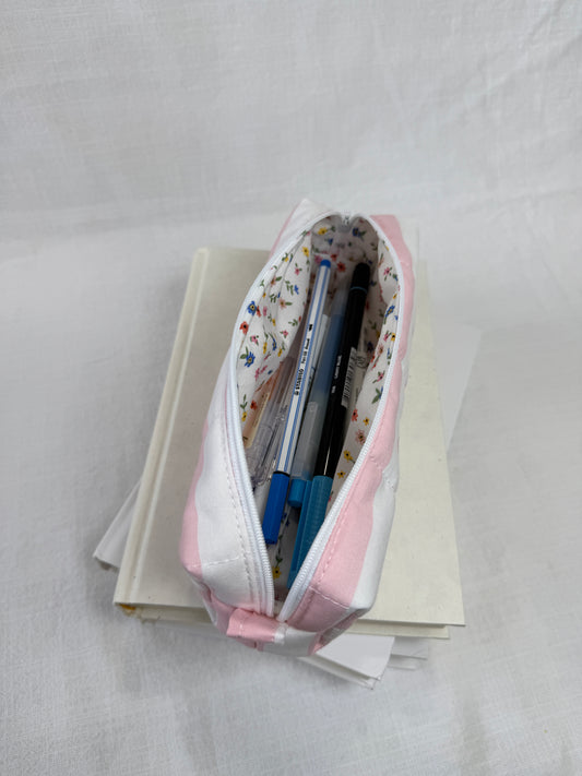 Pink Stripes Pencil Pouch