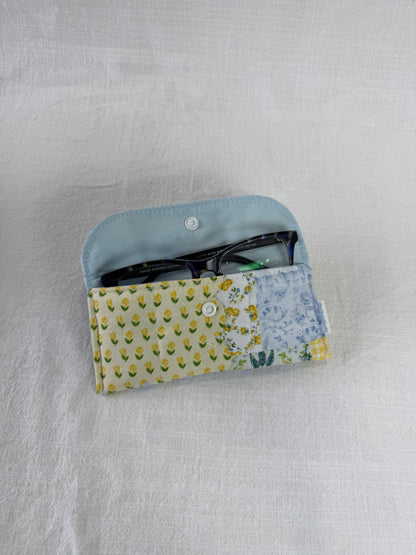 Yellow Patchwork Glasses Case