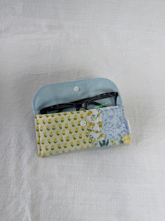 Yellow Patchwork Glasses Case