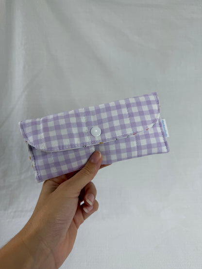 Purple Gingham Glasses Case