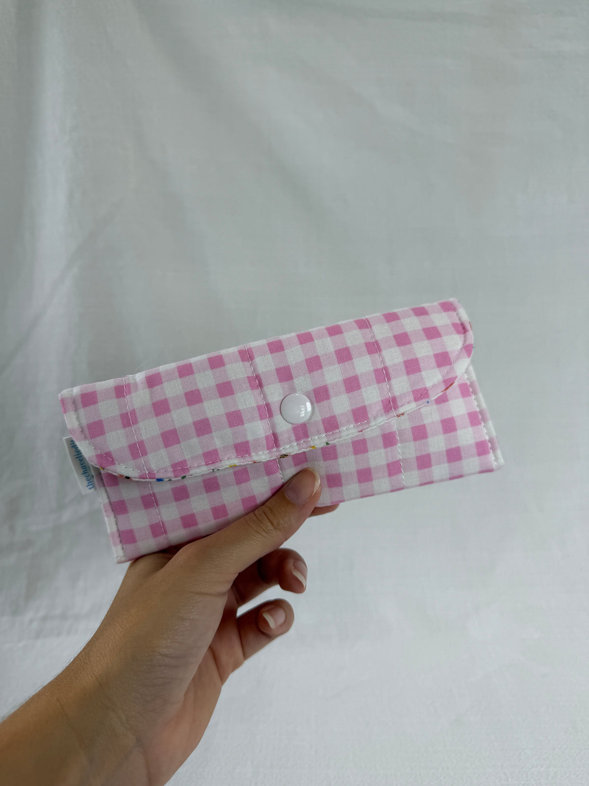 Pink Gingham Glasses Case