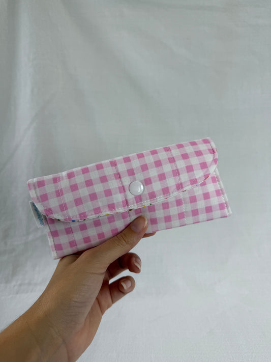Pink Gingham Glasses Case