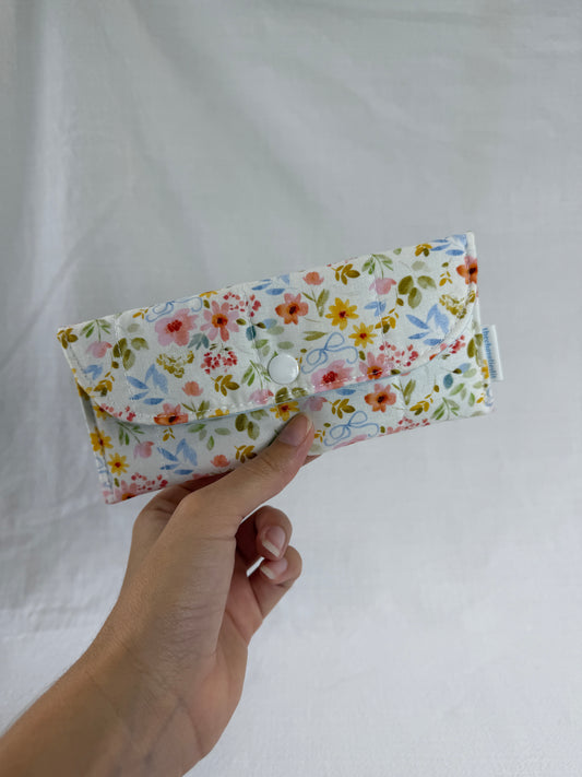 Blue Bow Floral Glasses Case