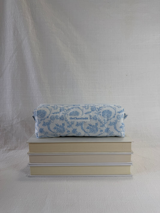 Vintage Blue Pencil Pouch
