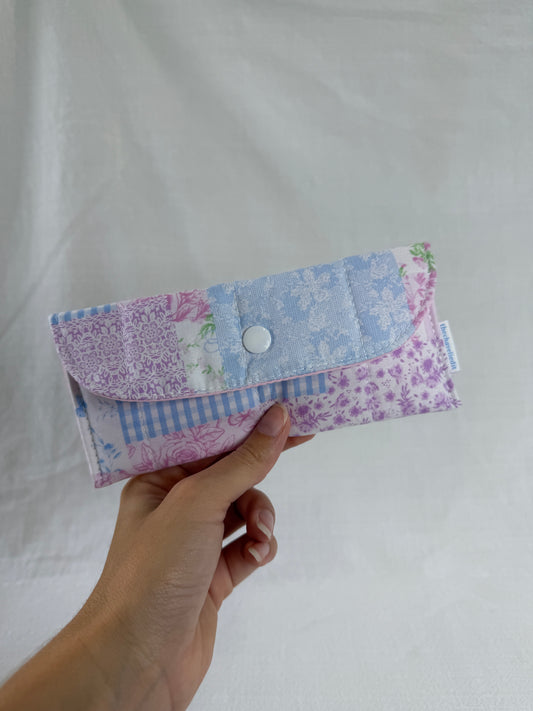 Purple Patchwork Glasses Case