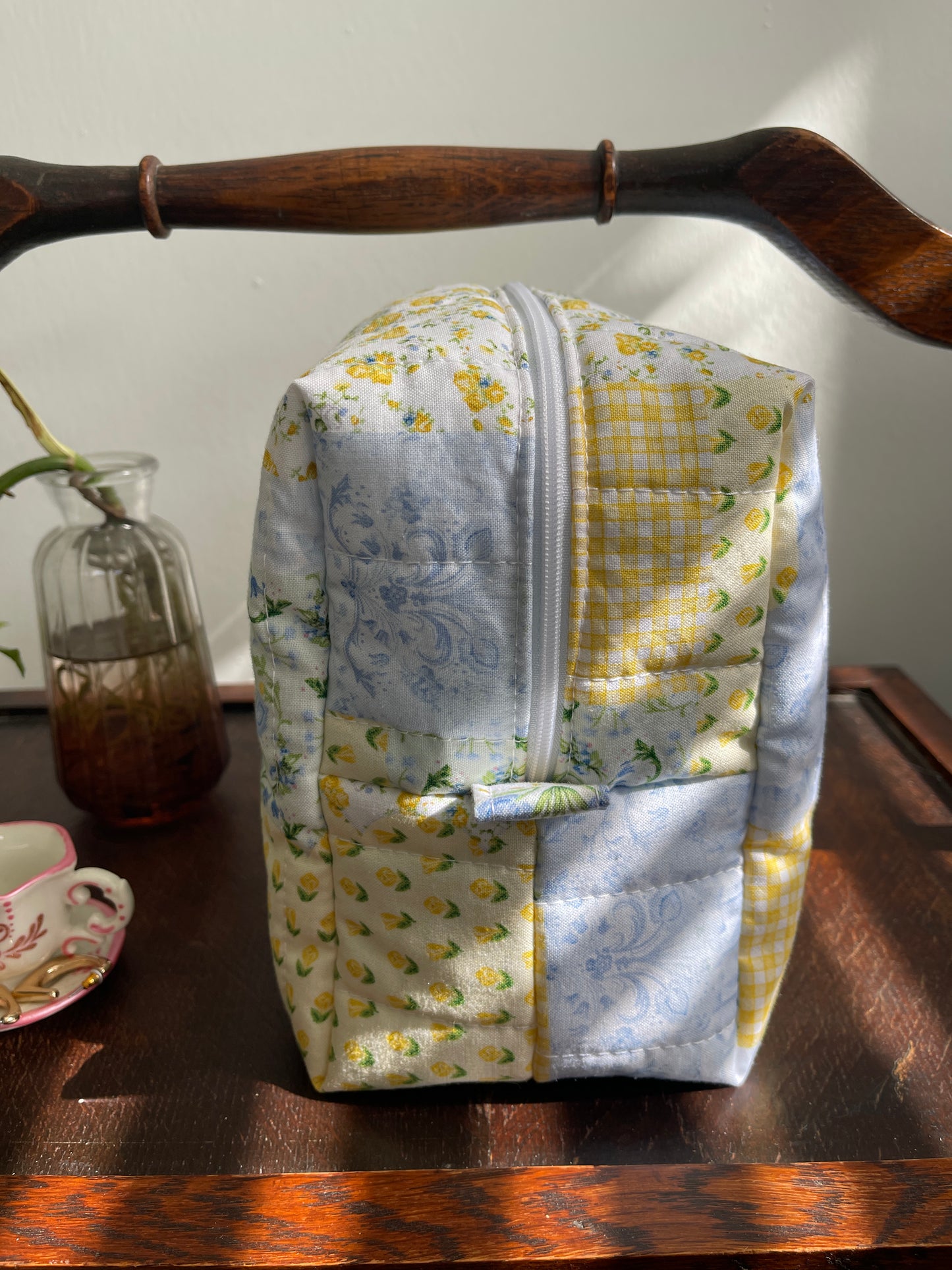 Yellow Patchwork Makeup Bag