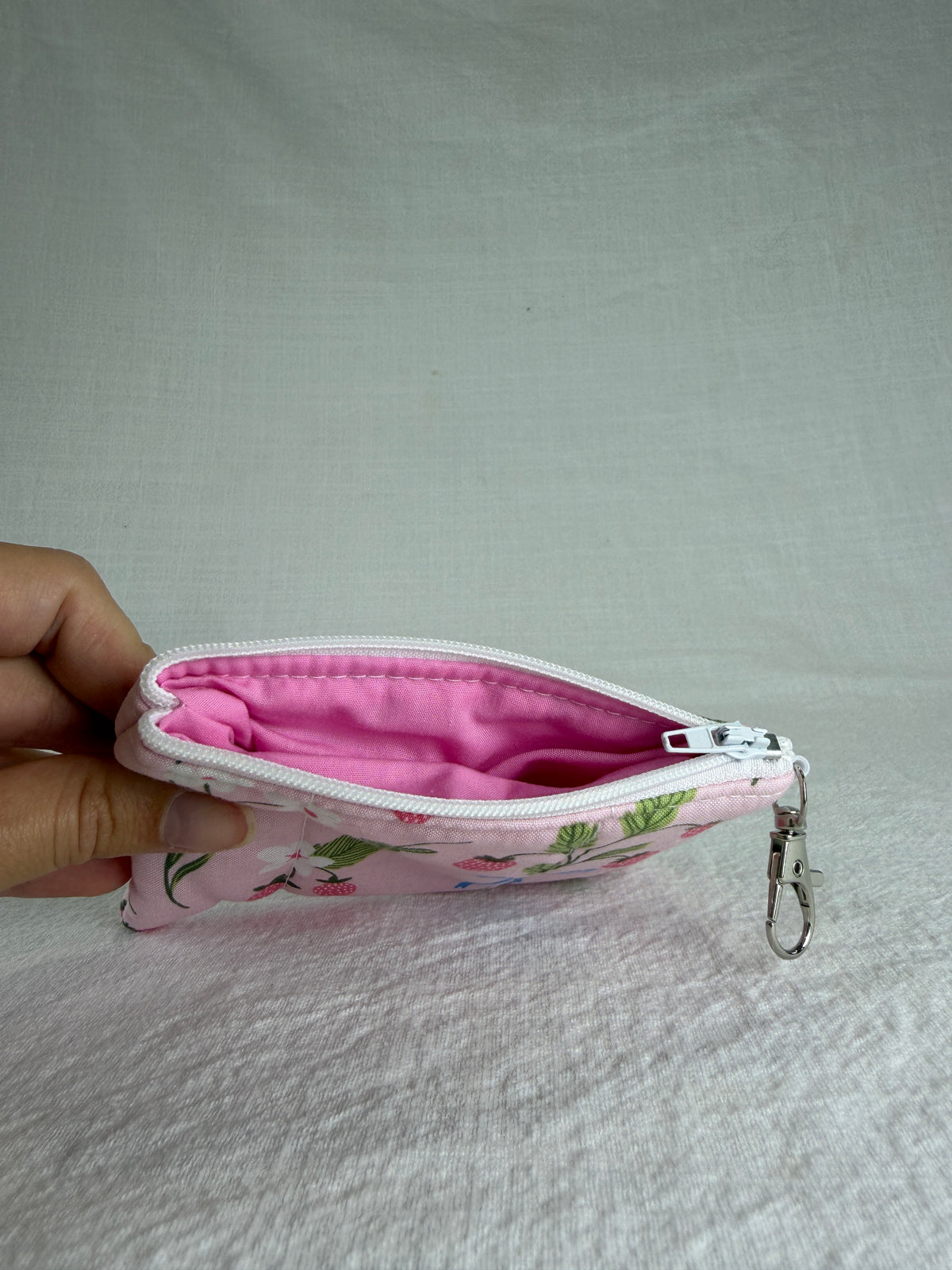 Strawberries and Bows Keychain Wallet