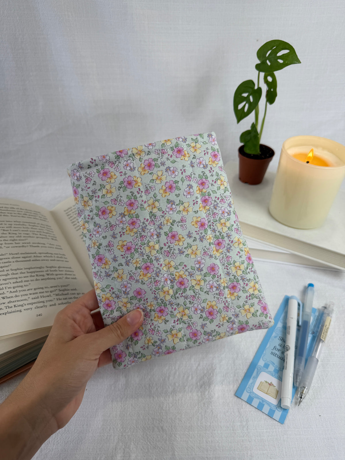 Dusty Pink Flowers Book Sleeve