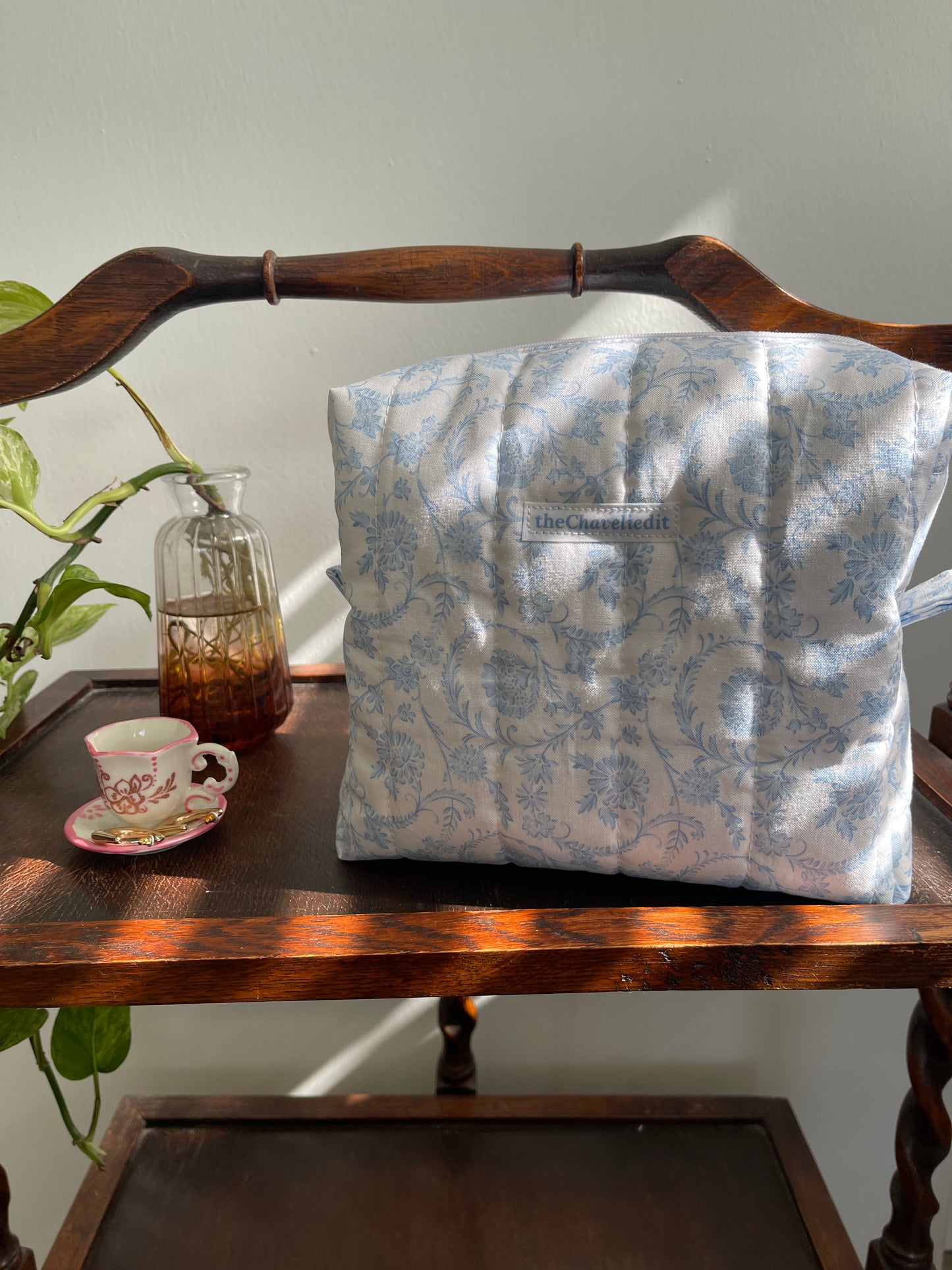 Vintage Blue Makeup Bag