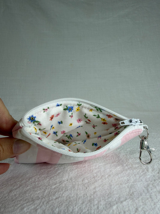 Pink Stripes Keychain Wallet