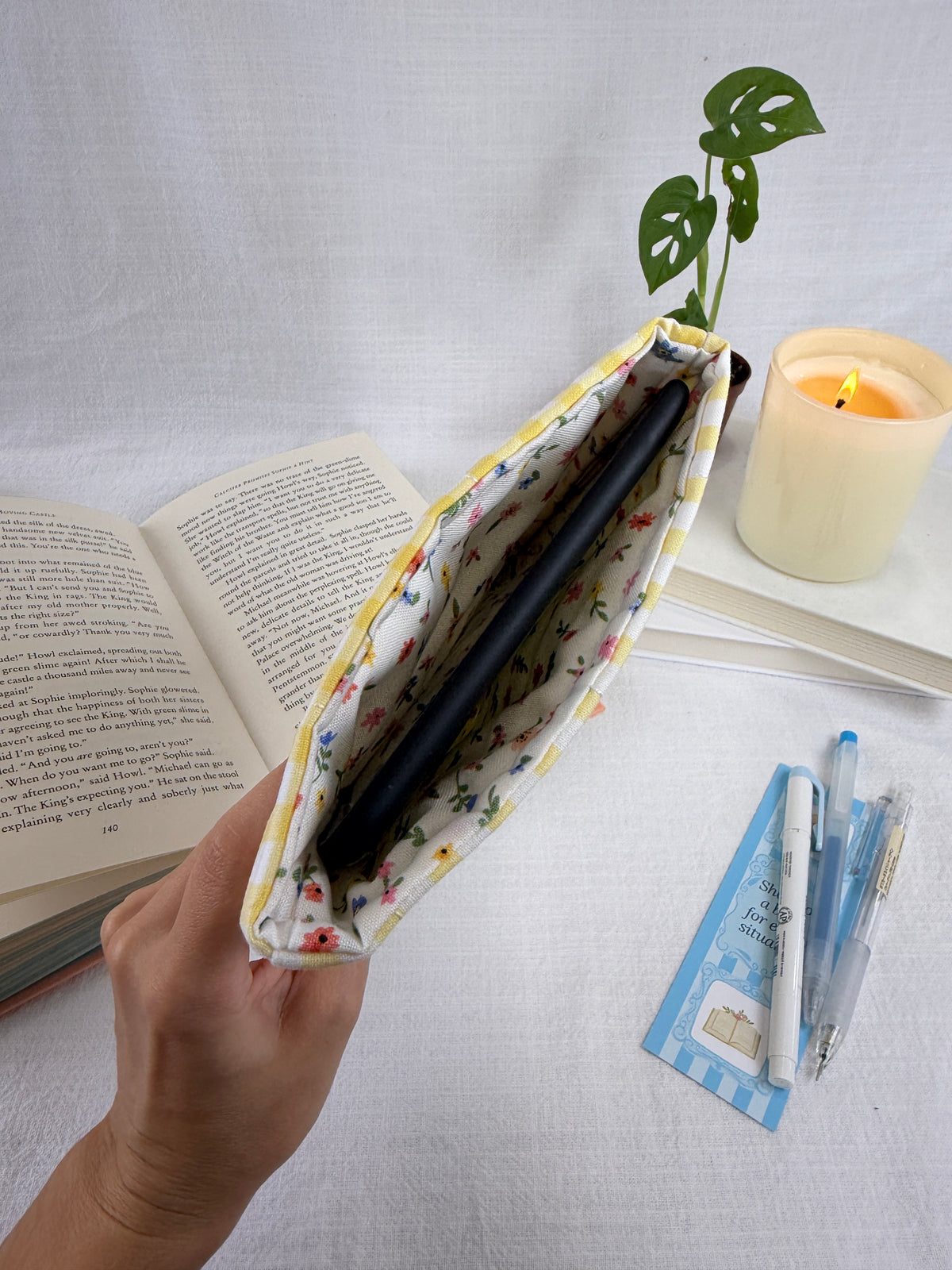 Yellow Gingham Book Sleeve