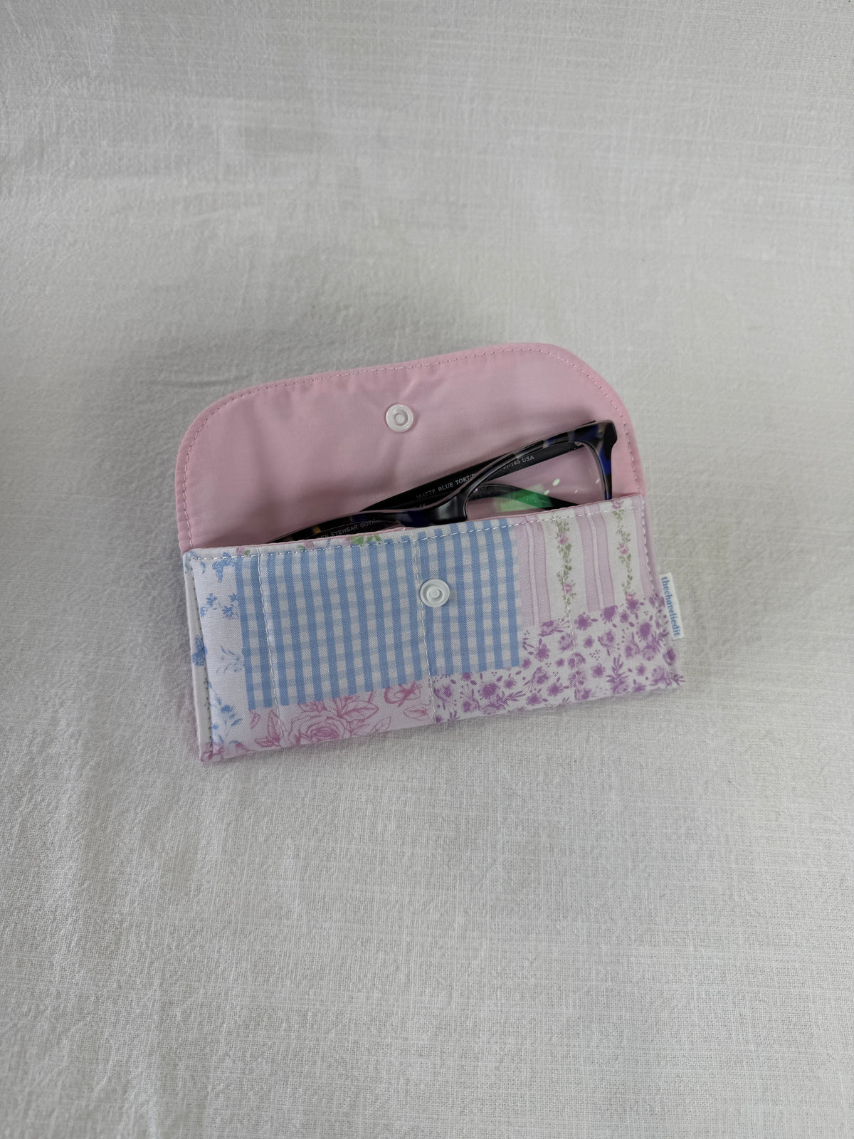Purple Patchwork Glasses Case