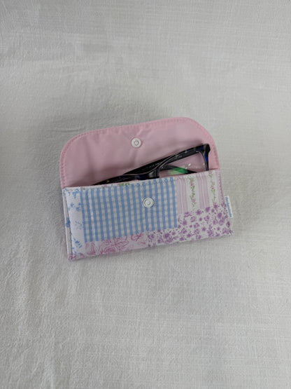 Purple Patchwork Glasses Case
