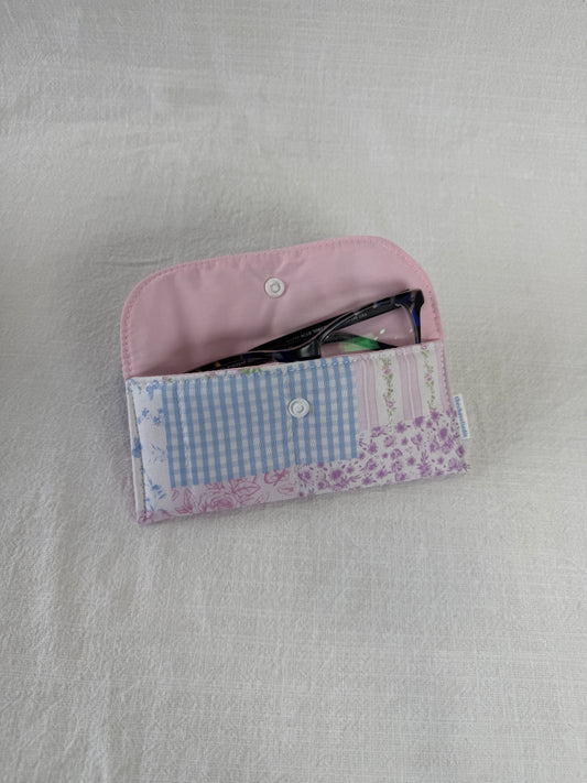 Purple Patchwork Glasses Case