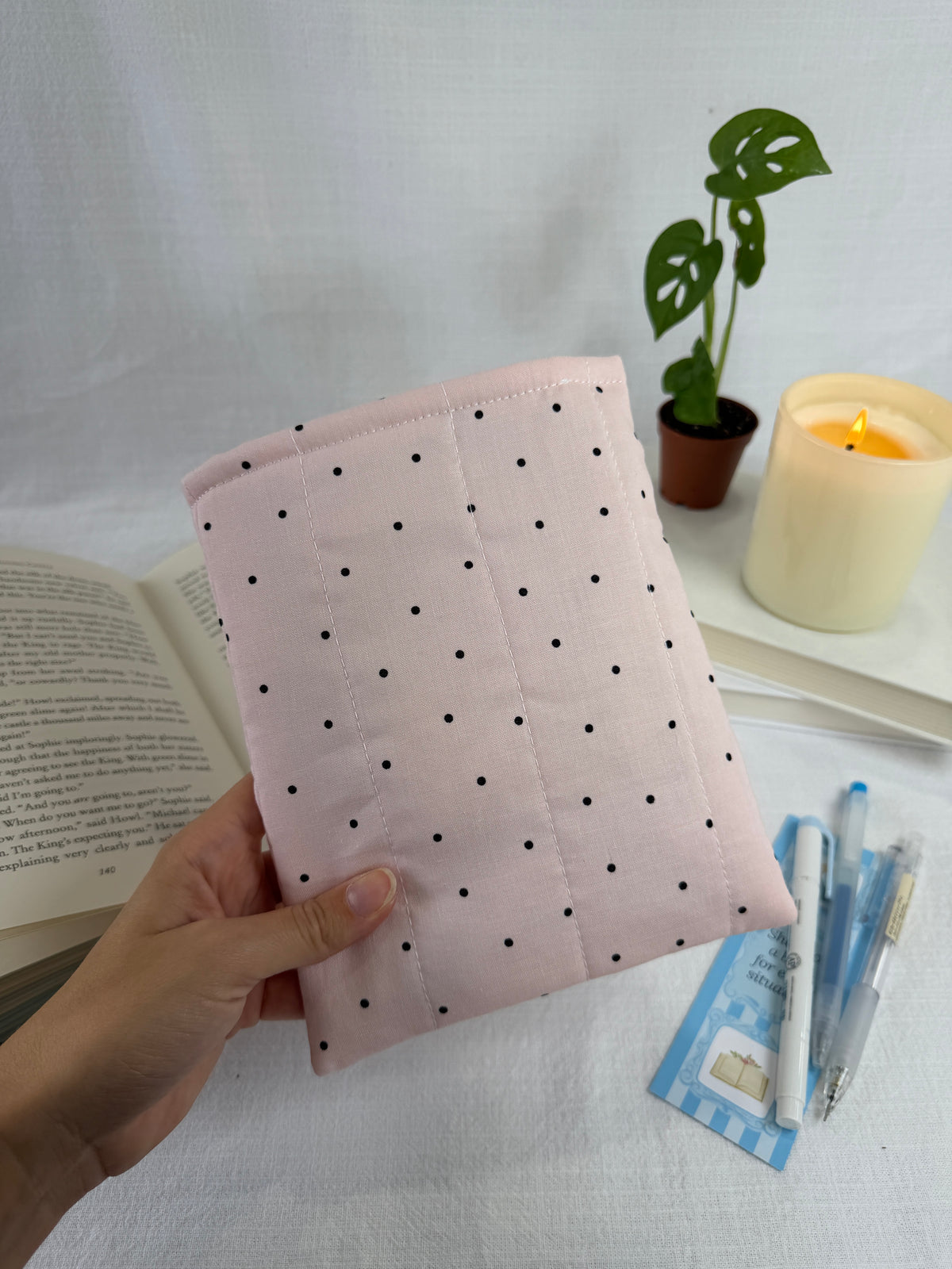 Polkadots on Pink Book Sleeve