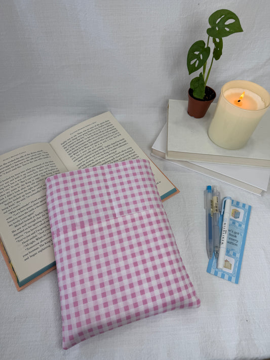 Pink Gingham Book Sleeve
