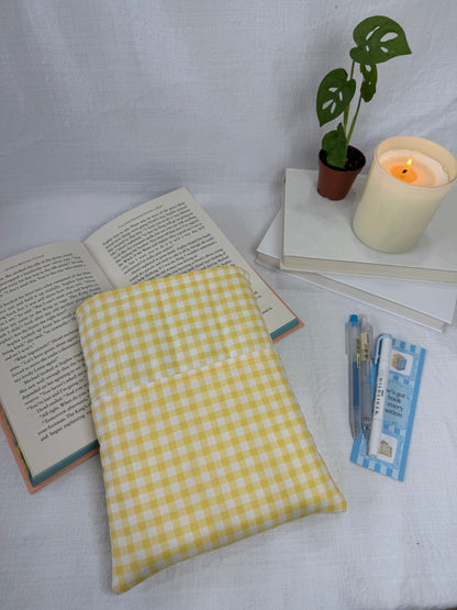 Yellow Gingham Book Sleeve