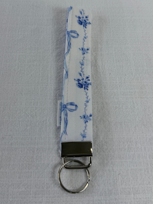 Blue Bows Keychain Wristlet