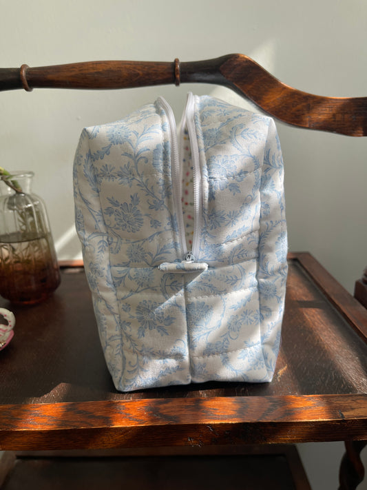 Vintage Blue Makeup Bag