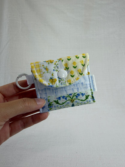 Yellow Patchwork Earbuds Case