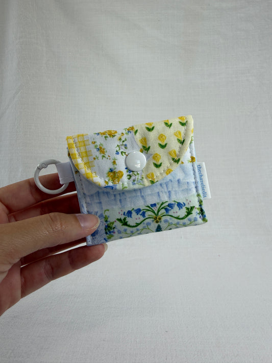 Yellow Patchwork Earbuds Case