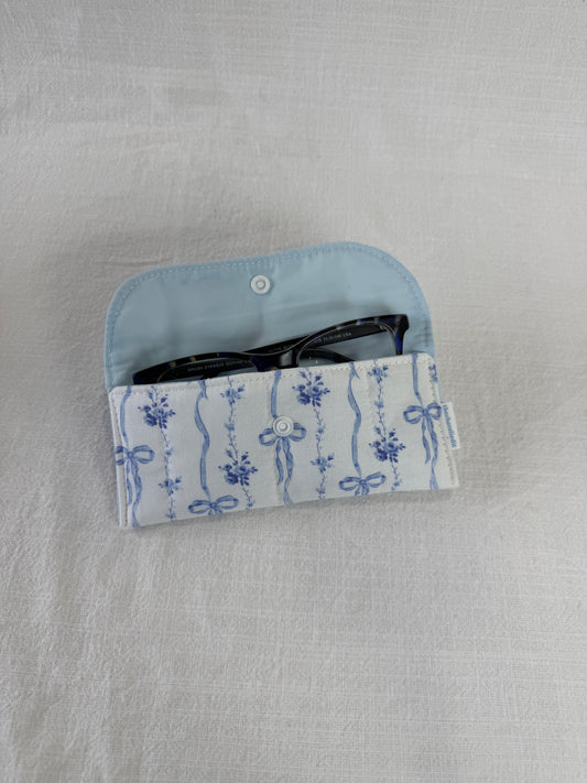 Blue Bows Glasses Case