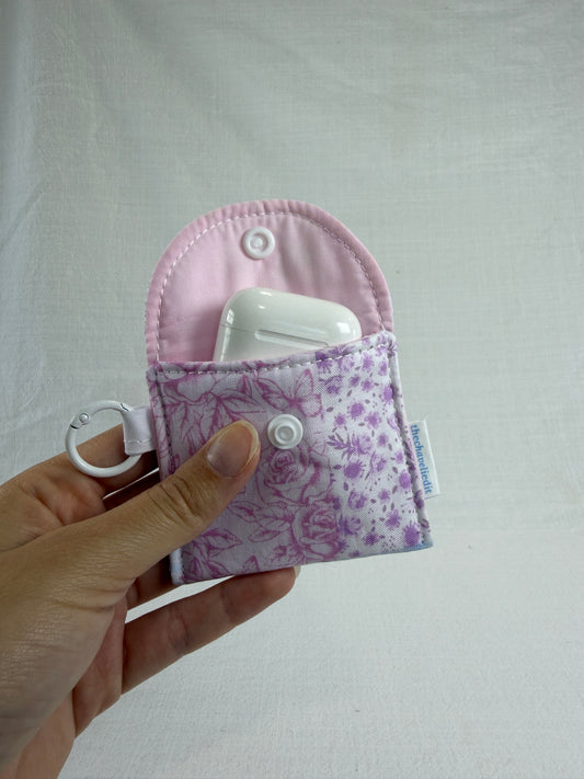 Purple Patchwork Earbuds Case