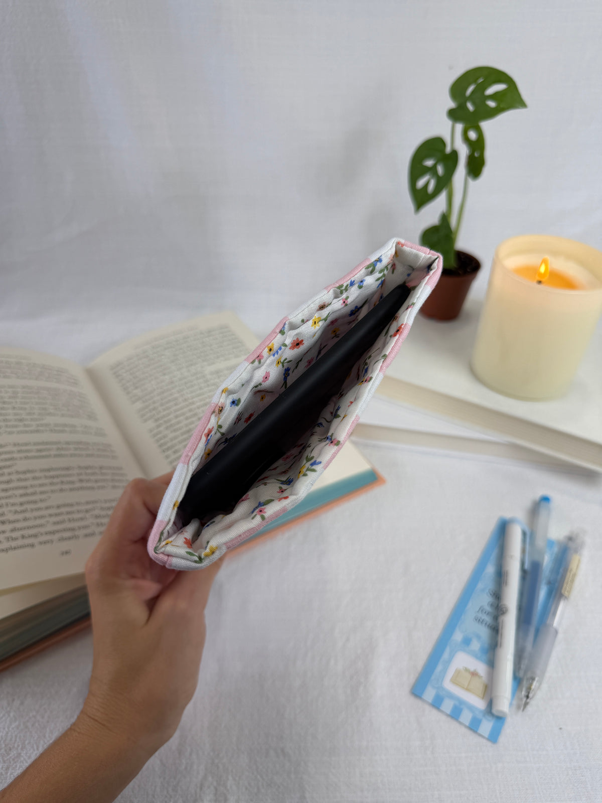 Pink Stripes Book Sleeve