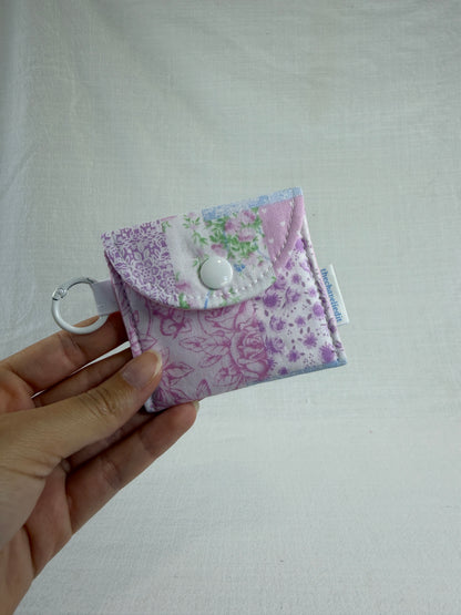 Purple Patchwork Earbuds Case