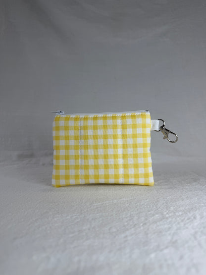 Yellow Gingham Keychain Wallet