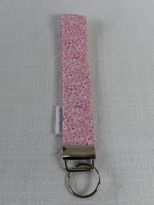 Pink Hibiscus Keychain Wristlet