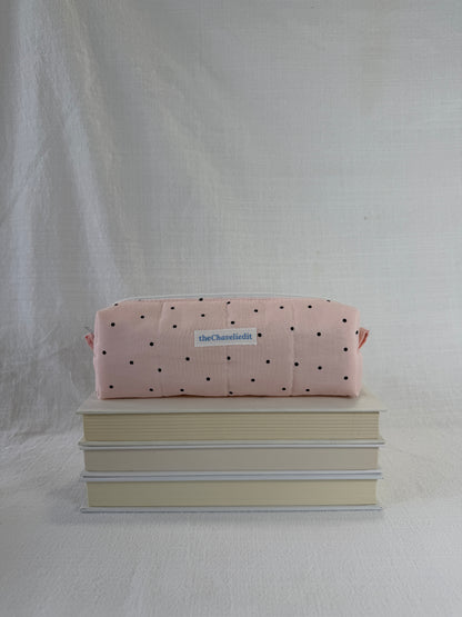 Polkadots on Pink Pencil Pouch