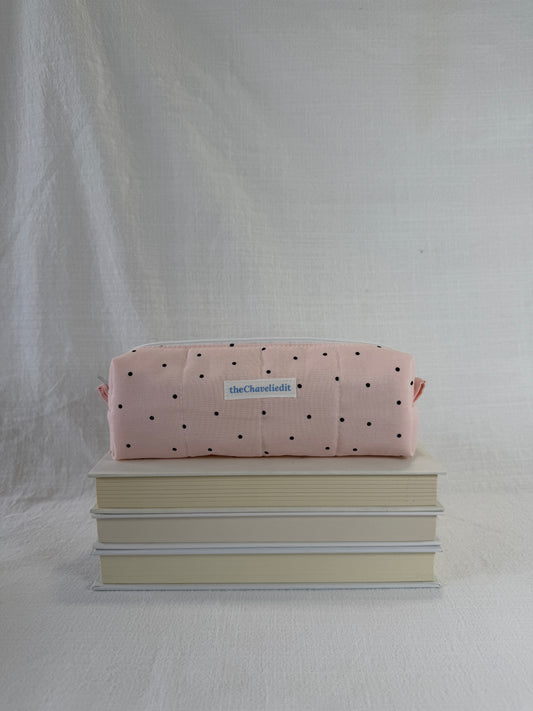 Polkadots on Pink Pencil Pouch
