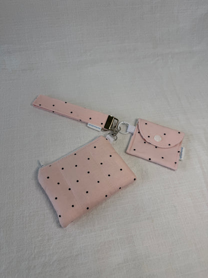 Polkadots on Pink Keychain Wallet