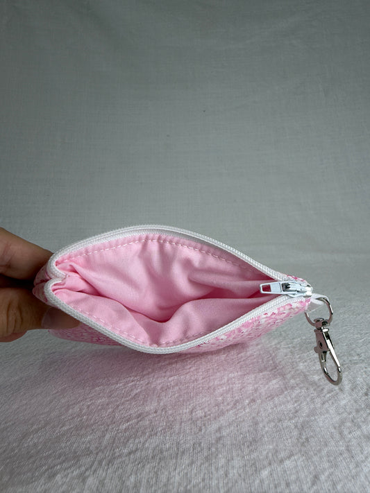 Pink Hibiscus Keychain Wallet