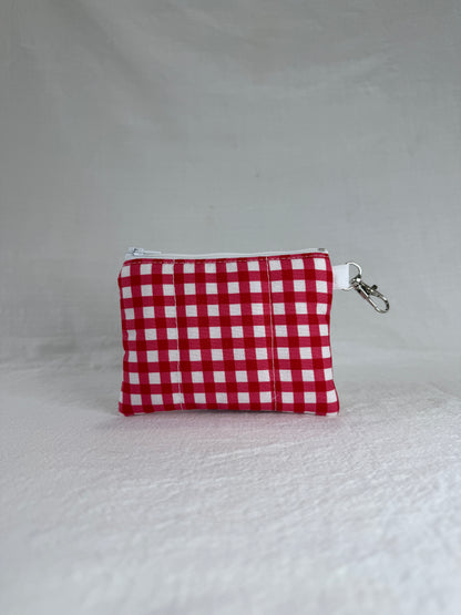 Red Gingham Keychain Wallet