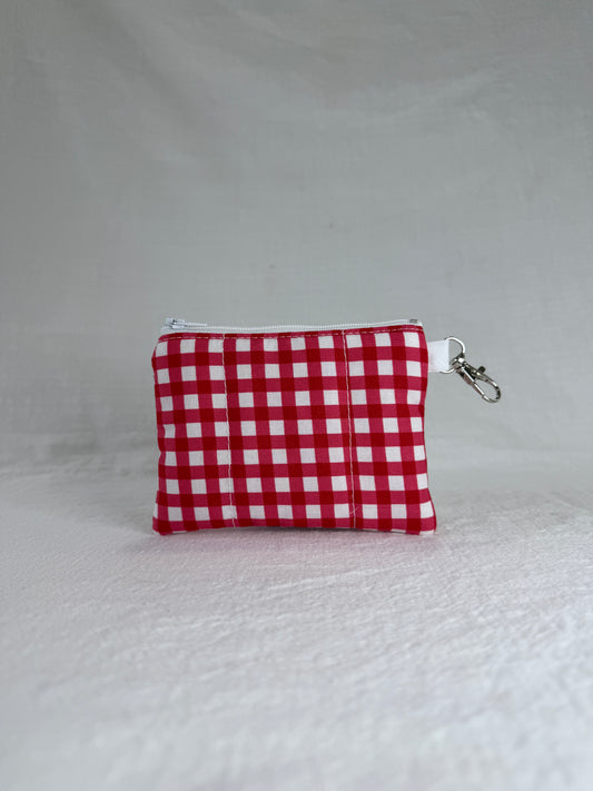 Red Gingham Keychain Wallet