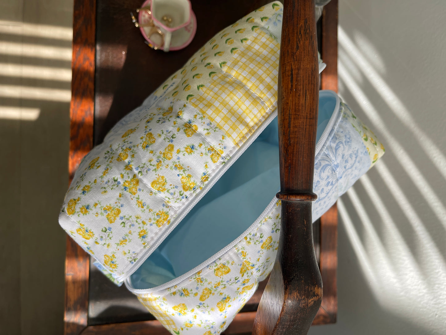 Yellow Patchwork Makeup Bag