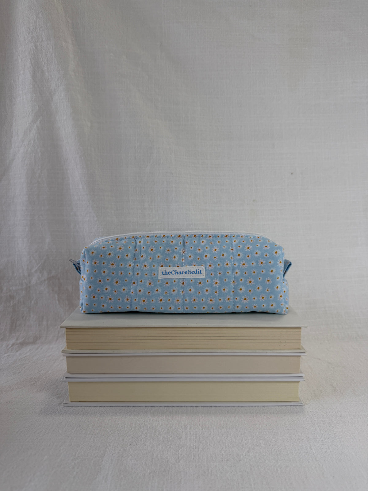 Daisies on Blue Pencil Pouch