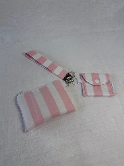 Pink Stripes Keychain Wallet