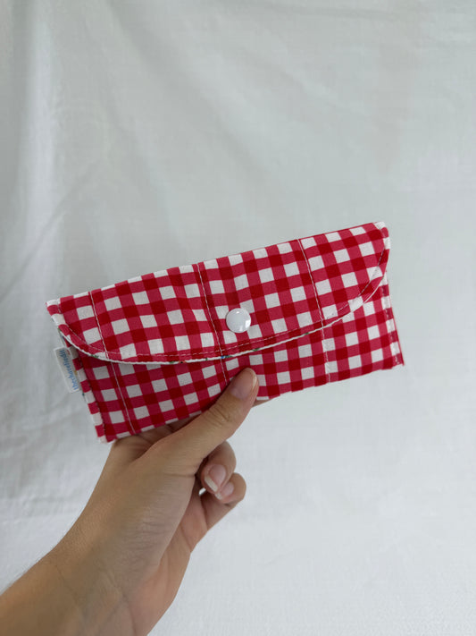 Red Gingham Glasses Case