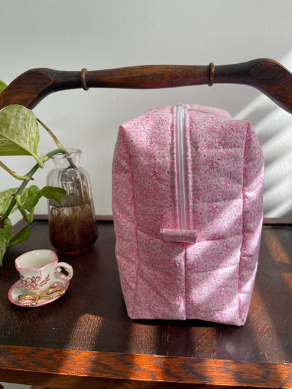 Pink Hibiscus Makeup Bag